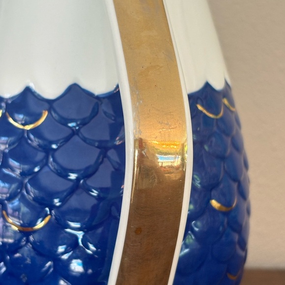 Threshold Blue and White Ceramic Pitcher - Picture 3 of 7